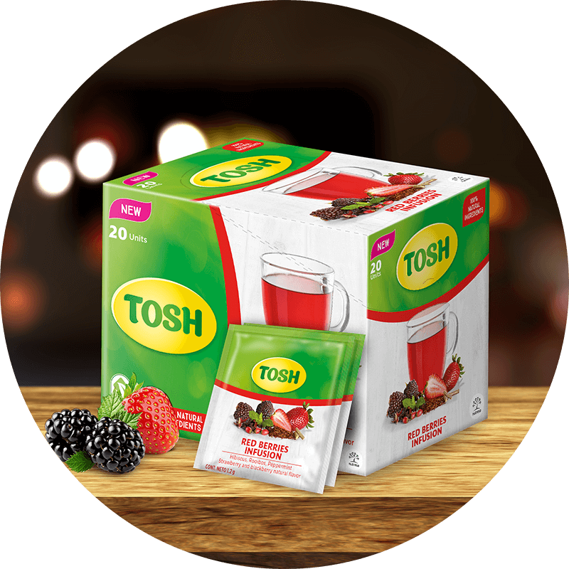 Tosh red berries infusion tea package