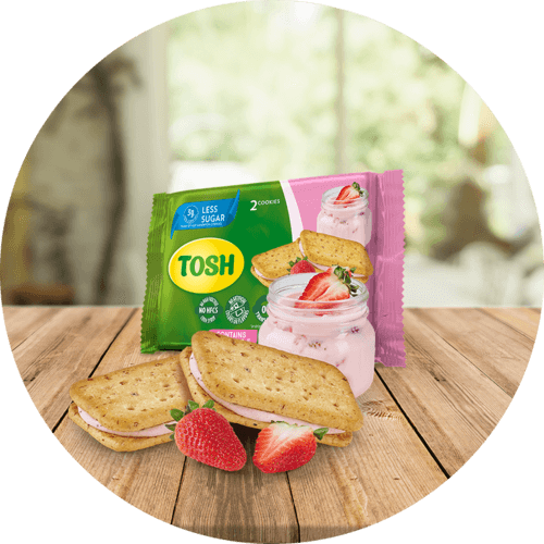 Tosh strawberry cream cookies package