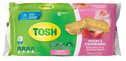 Tosh yogurt with strawberry sandwich cookies package