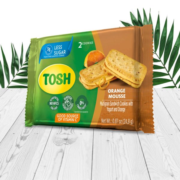 Tosh orange mousse sandwich cookies package