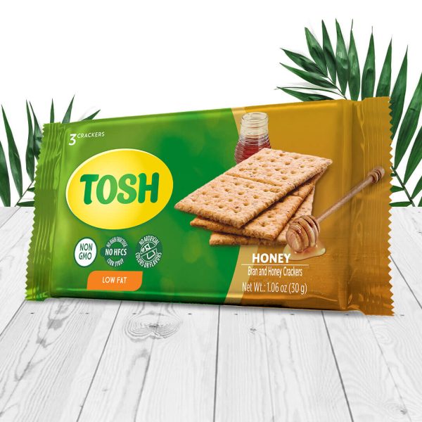 healthy and delicious Tosh cracker honey package