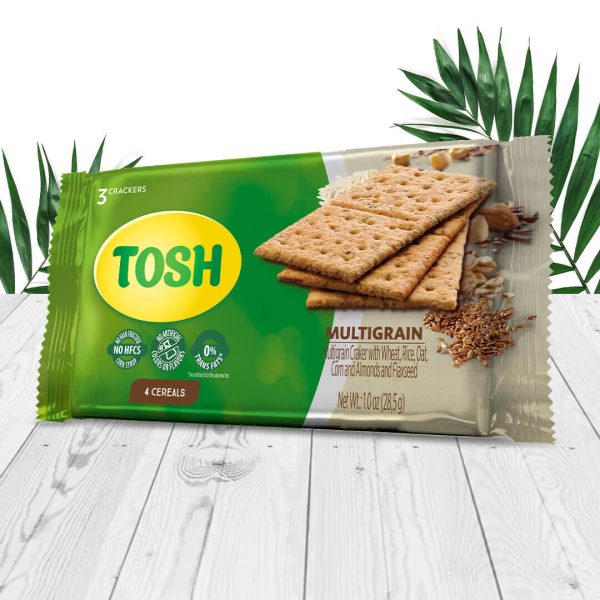 healthy and delicious Tosh cracker multigrain package
