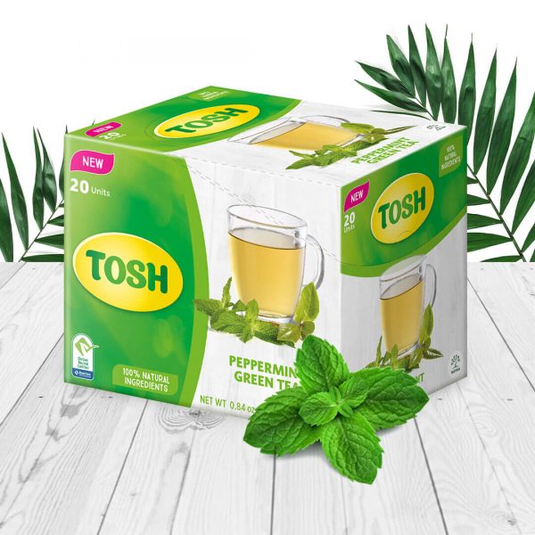 Tosh peppermint green tea package