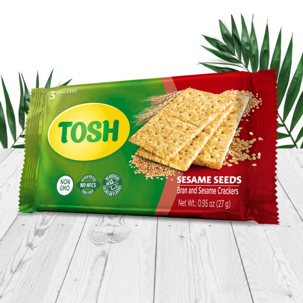 healthy and delicious Tosh cracker sesame package